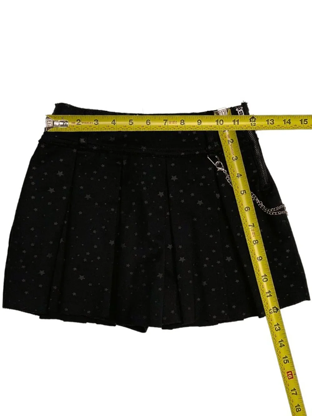 Girls Size 10 Black Star Pleated Skort Tractr Ponte Chain
